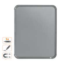 Mini Pizarra Magnética Nobo Con Marco Plateado Slim 360X280 Mm Plata