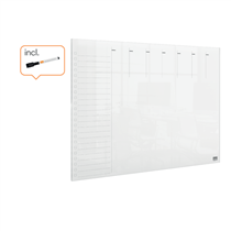 Mini Planificador De Pizarra Acrílica Transparente Nobo Semanal A3 De Sobremesa O Montado En Pared Transparente