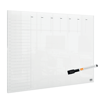 Mini Planificador De Pizarra Acrílica Transparente Nobo Semanal A3 De Sobremesa O Montado En Pared Transparente