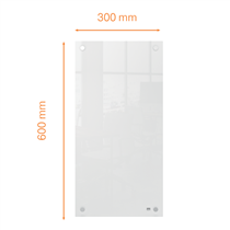 Panel De Pizarra Blanca De Cristal Pequeño Nobo 300X600 Mm Blanco