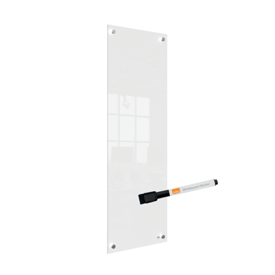 Panel De Pizarra Blanca De Cristal Pequeño Nobo 300X900 Mm Blanco