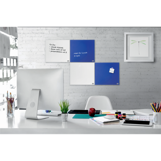 Pizarra Blanca De Cristal Magnético Pequeña Nobo 300X300 Mm Blanco Brillante