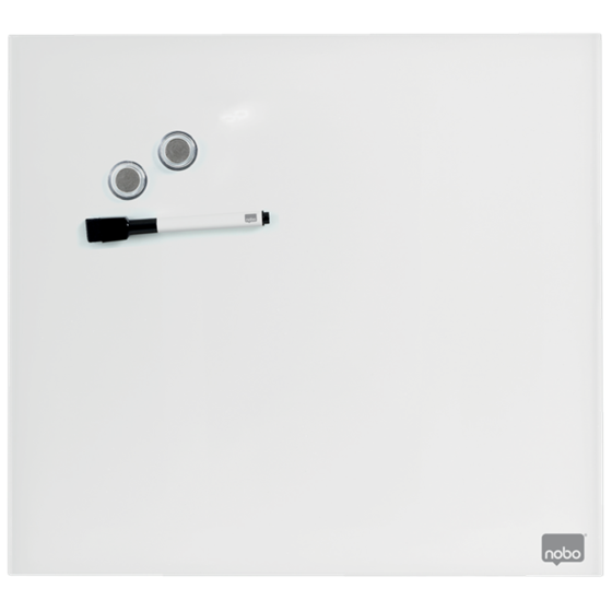 Pizarra Blanca De Cristal Magnético Pequeña Nobo 300X300 Mm Blanco Brillante