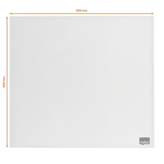 Pizarra Blanca De Cristal Magnético Pequeña Nobo 300X300 Mm Blanco Brillante