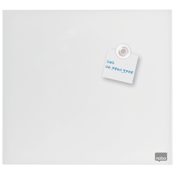 Pizarra Blanca De Cristal Magnético Pequeña Nobo 300X300 Mm Blanco Brillante