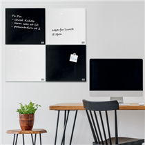 Pizarra Blanca De Cristal Magnético Pequeña Nobo 450X450 Mm Negro