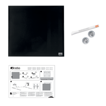 Pizarra Blanca De Cristal Magnético Pequeña Nobo 450X450 Mm Negro