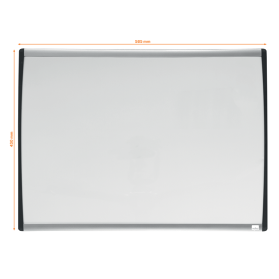 Pizarra Blanca Magnética Pequeña Con Marco Arqueado Nobo 585X430 Mm Gris