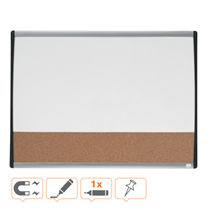 Pizarra Blanca Magnética Pequeña Con Tablero De Anuncios De Corcho Nobo 585X430Mm Blanco