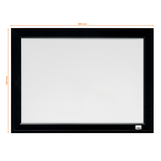 Pizarra Blanca Magnética Pequeña Nobo Con Marco Negro 585X430 Mm Negro
