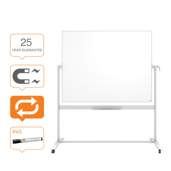 Pizarra Blanca Móvil De Esmalte Classic De Nobo, 1500 × 1200 Mm Blanco