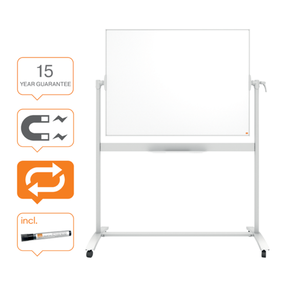 Pizarra Blanca Móvil Nano Clean™ Classic De Nobo, 1200 × 900 Mm Blanco