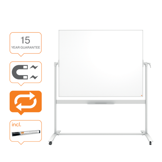 Pizarra Blanca Móvil Nano Clean™ Classic De Nobo, 1500 × 1200 Mm Blanco