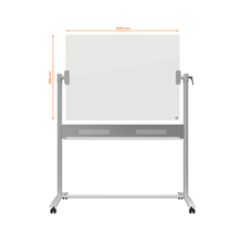 Pizarra De Cristal Blanco Brillante Móvil Nobo, 1200 × 900 Mm Blanco Brillante