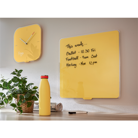 Pizarra De Cristal Magnético Leitz Cosy 450X450 Mm Amarillo Cálido