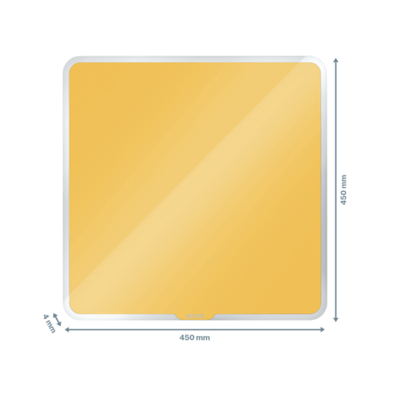 Pizarra De Cristal Magnético Leitz Cosy 450X450 Mm Amarillo Cálido