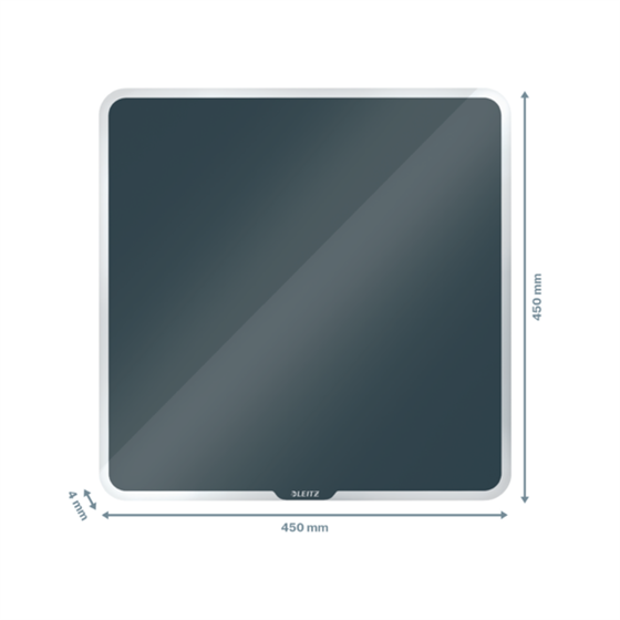 Pizarra De Cristal Magnético Leitz Cosy 450X450 Mm Gris Terciopelo