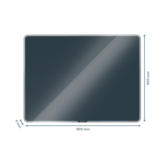 Pizarra De Cristal Magnético Leitz Cosy 800X600 Mm Gris Terciopelo