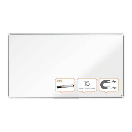 Pizarra Magnética De Acero Lacado De Formato Panorámico  Nobo Premium Plus 1550X870 Mm Blanco