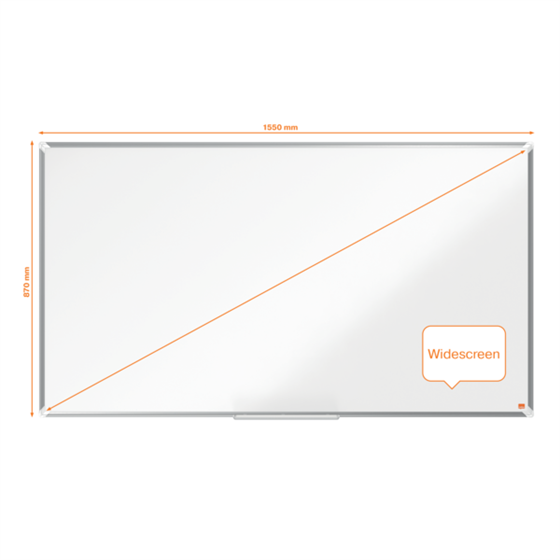 Pizarra Magnética De Acero Lacado De Formato Panorámico  Nobo Premium Plus 1550X870 Mm Blanco