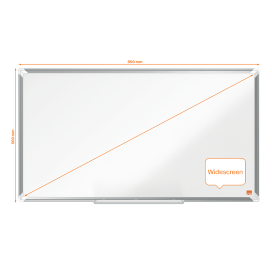 Pizarra Magnética De Acero Lacado De Formato Panorámico  Nobo Premium Plus 890X500 Mm Blanco