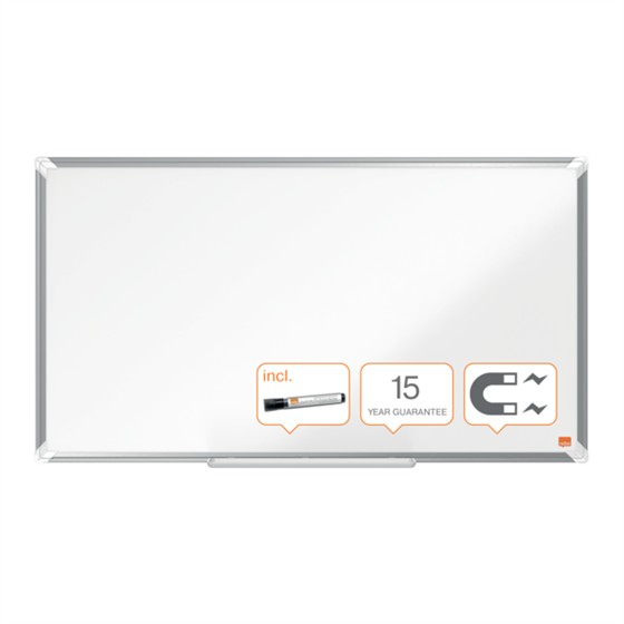 Pizarra Magnética De Acero Lacado De Formato Panorámico  Nobo Premium Plus 890X500 Mm Blanco