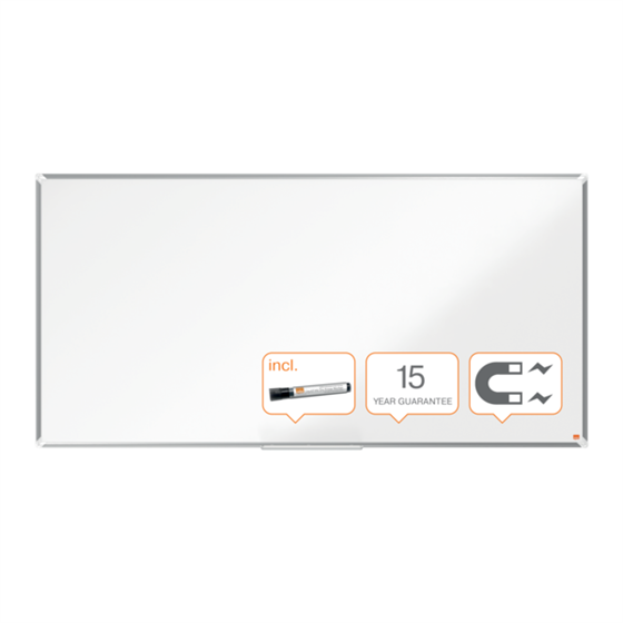 Pizarra Magnética De Acero Lacado Nobo Premium Plus De 1800X900Mm Blanco