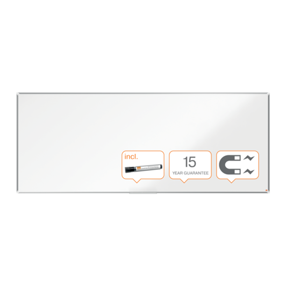 Pizarra Magnética De Acero Lacado Nobo Premium Plus De 3000X1200Mm Blanco