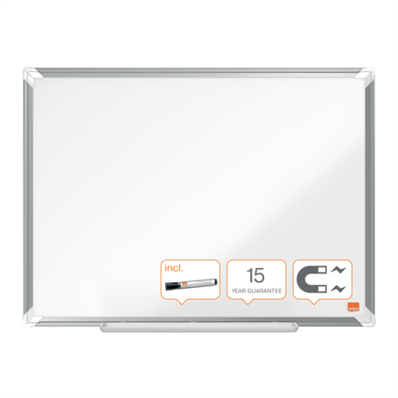Pizarra Magnética De Acero Lacado Nobo Premium Plus De 600X450Mm Blanco