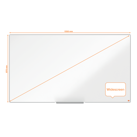 Pizarra Magnética De Acero Vitrificado De Formato Panorámico Nobo Impression Pro De 1550X870Mm Blanco
