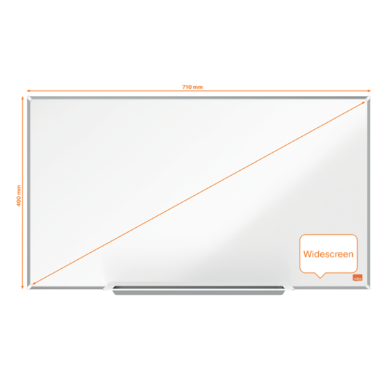 Pizarra Magnética De Acero Vitrificado De Formato Panorámico Nobo Impression Pro De 710X400Mm Blanco