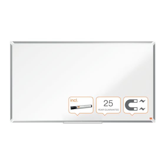 Pizarra Magnética De Acero Vitrificado De Formato Panorámico Nobo Premium Plus De 1220X690Mm Blanco