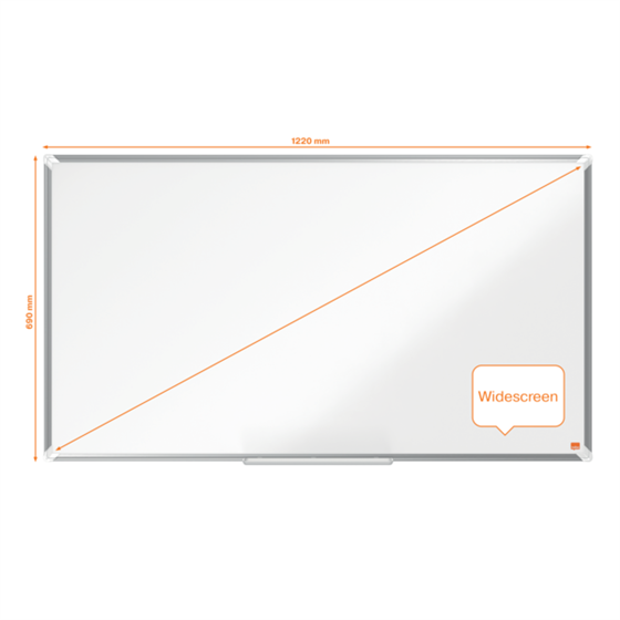Pizarra Magnética De Acero Vitrificado De Formato Panorámico Nobo Premium Plus De 1220X690Mm Blanco