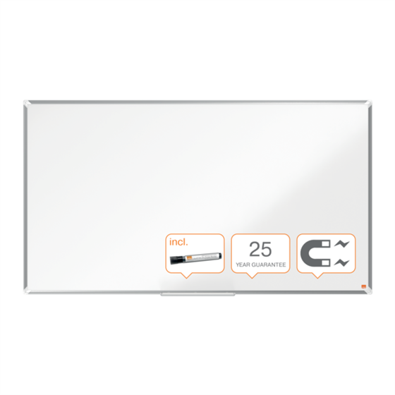 Pizarra Magnética De Acero Vitrificado De Formato Panorámico Nobo Premium Plus De 1550X870Mm Blanco