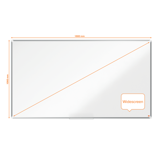 Pizarra Magnética De Acero Vitrificado De Formato Panorámico Nobo Premium Plus De 1880X1060Mm Blanco
