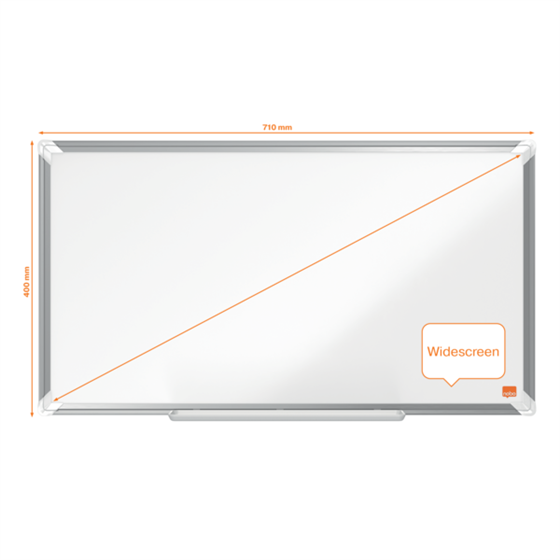 Pizarra Magnética De Acero Vitrificado De Formato Panorámico Nobo Premium Plus De 710X400Mm Blanco