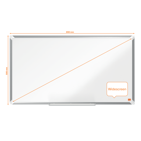 Pizarra Magnética De Acero Vitrificado De Formato Panorámico Nobo Premium Plus De 890X500Mm Blanco
