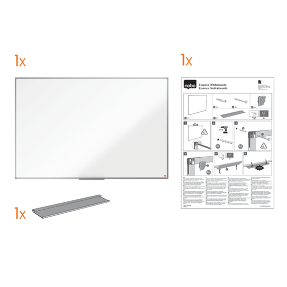 Pizarra Magnética De Acero Vitrificado Nobo Essence 600X450Mm Blanco