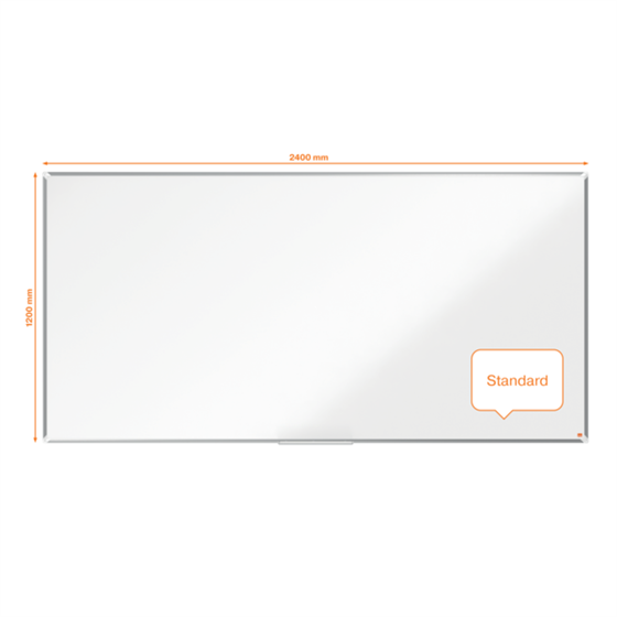 Pizarra Magnética De Acero Vitrificado Nobo Premium Plus De 2400X1200Mm Blanco