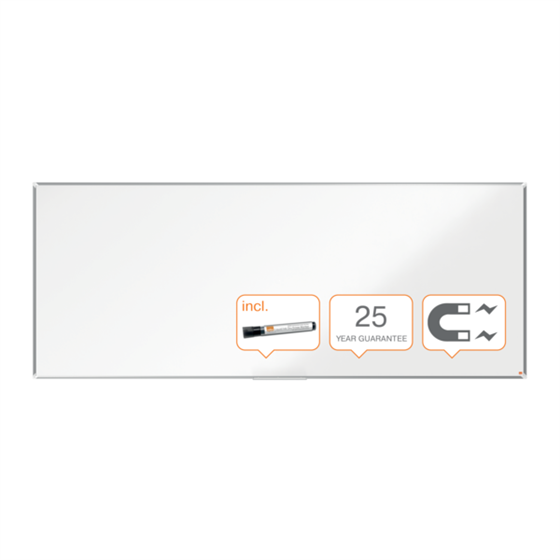 Pizarra Magnética De Acero Vitrificado Nobo Premium Plus De 3000X1200Mm Blanco