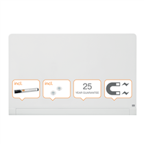 Pizarra Magnética De Cristal Nobo Impression Pro De 1260X710Mm Con Bandeja Para Rotuladores Oculta Blanco Brillante