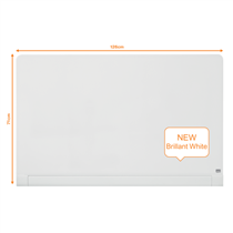 Pizarra Magnética De Cristal Nobo Impression Pro De 1260X710Mm Con Bandeja Para Rotuladores Oculta Blanco Brillante