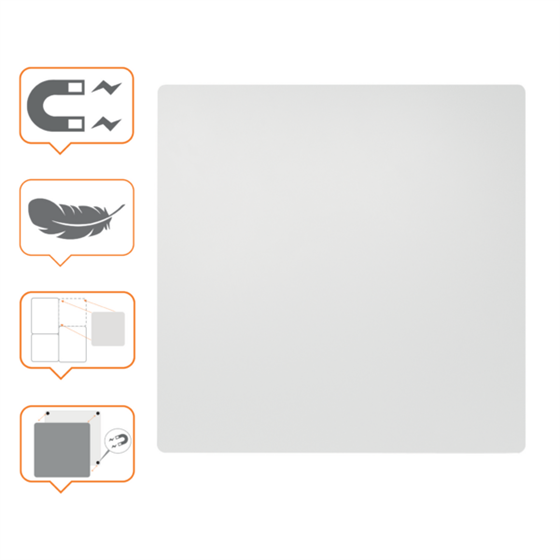 Pizarra Magnética Modular Sin Marco Nobo 450X450Mm Blanco