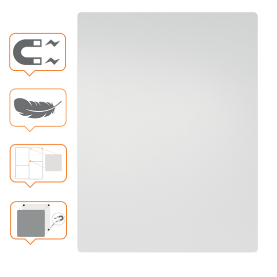 Pizarra Magnética Modular Sin Marco Nobo 600X450Mm Blanco