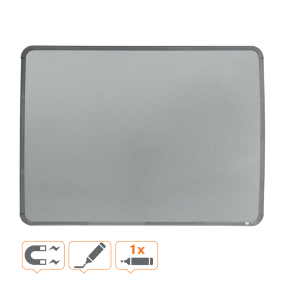 Pizarra Magnética Pequeña Nobo Con Marco Plateado Slim 580X430 Mm Plata