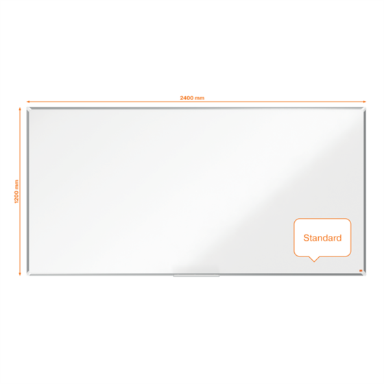 Pizarra Nobo Premium Plus Melamina 2400X1200Mm, Blanca Blanco