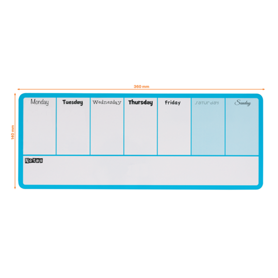 Planificador Semanal De Pizarra Magnética Mini De Nobo 360X140 Mm Azul