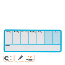 Planificador Semanal De Pizarra Magnética Mini De Nobo 360X140 Mm Azul
