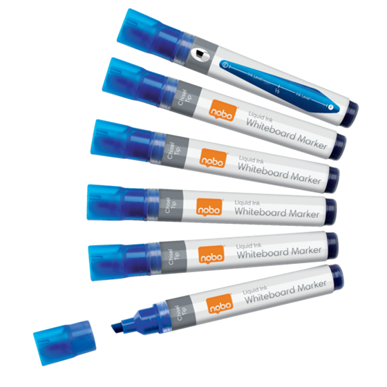 Rotuladores De Tinta Líquida Nobo Con Punta Biselada, 10 Unidades Azul