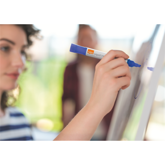 Rotuladores De Tinta Líquida Nobo Con Punta Biselada, 10 Unidades Azul